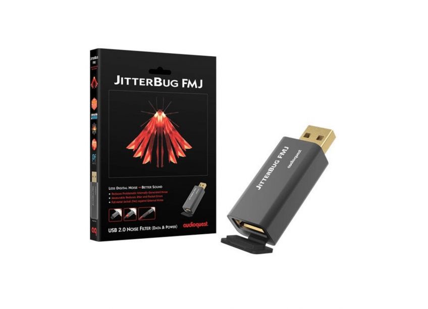 AudioQuest JitterBug FMJ – Filtre Bruit USB Data & Power, Noir, Ouvert Jamais Utilisé